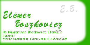 elemer boszkovicz business card